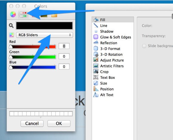set transparent color in powerpoint for mac