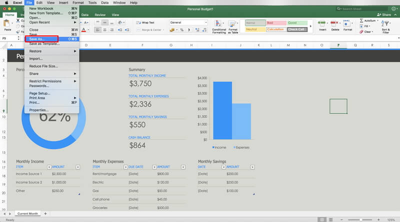 option for windows excel for mac